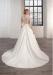 Tulle & Satin Queen Anne Neckline A-line Wedding Dresses with Lace Appliques