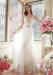 Tulle & Chiffon V-neck Neckline A-line Wedding Dresses with Beaded Lace Appliques