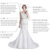 Tulle Queen Anne Neckline A-line Wedding Dress With Embroidery