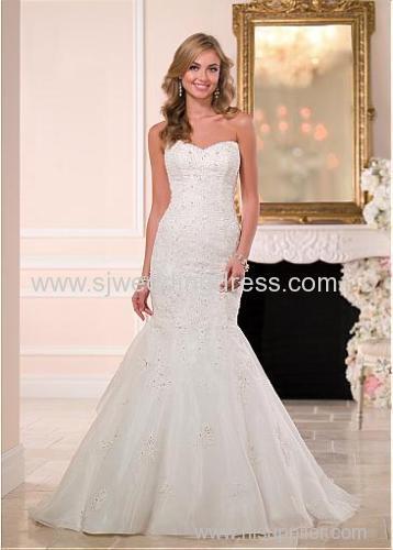 Organza Sweetheart Neckline Natural Waistline Mermaid Wedding Dress