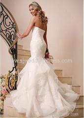 Organza Sweetheart Neckline Natural Waistline Mermaid Wedding Dress