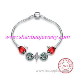 Shanbao Jewelry Imitation Jewelry Apple Shape Sterling 925 Silver Bracelets Wedding Fashion Costume Jewelry