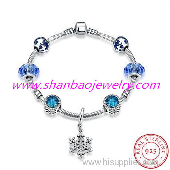 Shanbao Jewelry Imitation Jewelry Snow Flake Sterling 925 Silver Bracelets Fashion Costume Gift Jewelry