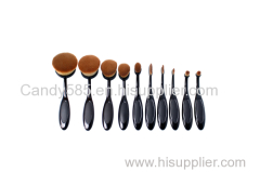 2016 New Toothbrush makeup brush / Oval Cream Power 10 Piece professional Makeup Brush SetFoundation Blend Beauty Brushe