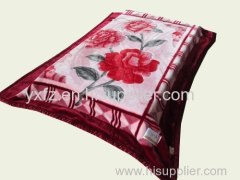 maroon color raschel 2sides blankets