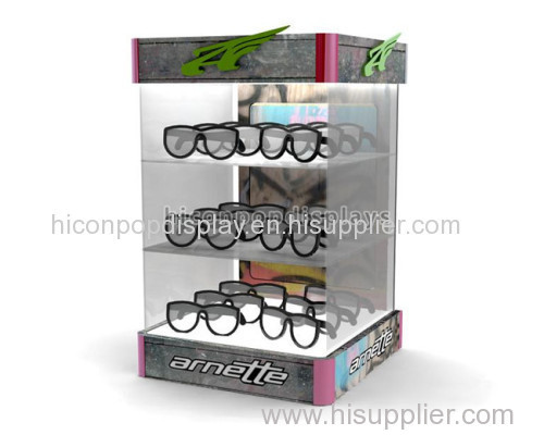 Quality assurance lockable table top reading glasses stand