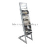 Metal freestanding advertising fixture slant tiles display rack