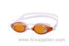 Anti Slip / Anti Fog Mirrored Swim Goggles UV Protection Coating Silicone Gasket