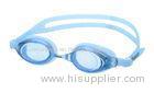 Blue Color Optical Swimming Goggles Double Silicone Headstrap OEM / ODM