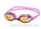 Pink Printing Junior Mirror Swimming Goggles Uv Shield Lens Kids Sports Goggles