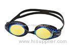 Mirror Coated Designer Junior Swim Goggles UV Protective Soft Silicone Strap