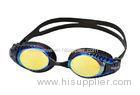 Mirror Coated Designer Junior Swim Goggles UV Protective Soft Silicone Strap