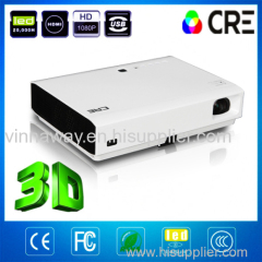 2016 New Arrival Full HD 3D Dlp Projector Video Screen Support 1080P for Home Use office Meeting