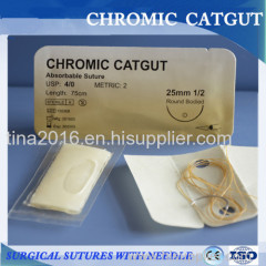 surgical thread with needle Plain /Chromic Catgut