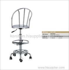 high back bar steel stool