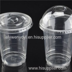 Disposable Customized Plastic Clear Juice Pet Cup with Dome Lid