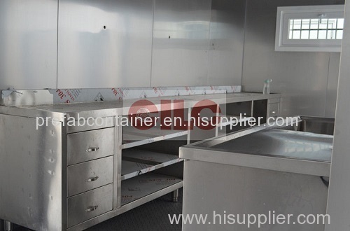 ISO 20'ft Modified Container for Fish Shop with Stainless Decoration