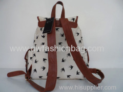 Fashion ladies canvas fabric backpack