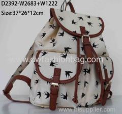 Canvas fabric backpack for lady