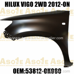 TOYOTA VIGO 2WD 2012-ON Steel Front Fender With Side Lamp Hole OEM 53812-0K080/53811-0K080