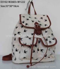 Canvas fabric backpack for lady