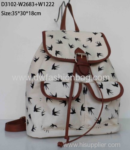 Ladies canvas fabric backpack