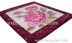 maroon flower design warp knitting 200*240cm 4KG blankets
