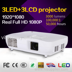 1080P 3LCD 3LED Projector with 3000lumen bright resolution 1920*1080p for Business Presentation digital projector