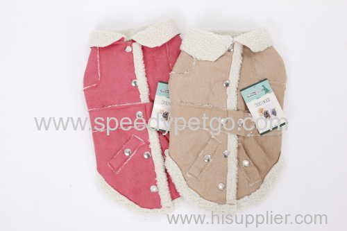 Suede Material Dog winter coat