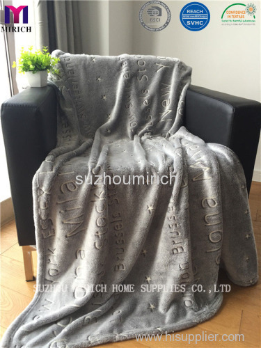 Luminous Soft Flannel Blanket with Burnout Designs