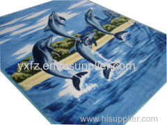 dolphin desgin light color weft knitting blankets