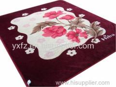 DK brown color flower raschel blankets