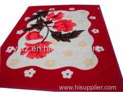 DK brown color flower raschel blankets