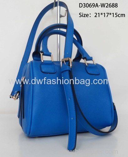 PU fabric blue handbag for lady