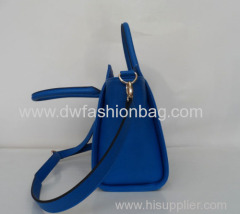 Blue PU fabric handbag