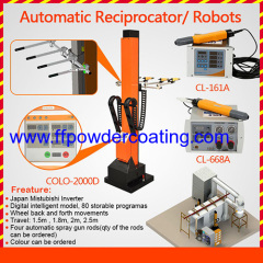automatic powder coating reciprocator with four spray gun rods