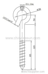 hook screw 12 x 120 for power fittings