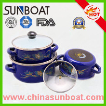 Customized Decal Enamel Casserole Sets/Kitchen Cookware Enamel Mini Stock Pot Soup Pot