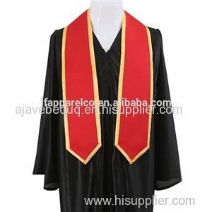 Wholesale Graduation Stole Red Satin With Gold Rim