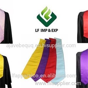 High Quality 100% Polyester Shiny Satin Plain Graduation Stoles