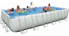 Rectangular Metal Frame inflatable swimming pool