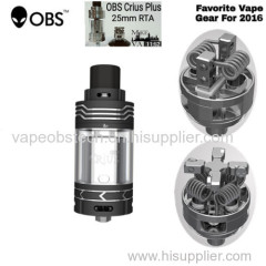 100% Genuine authentic OBS Crius Plus RTA Rebuildable Tank Atomizer 5.8ml Silver-black