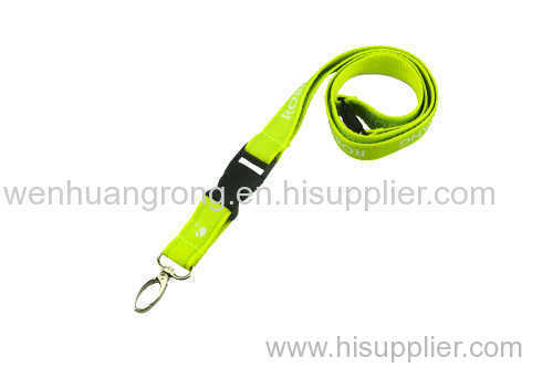 Grass green Safety Double lanyard with breakaway