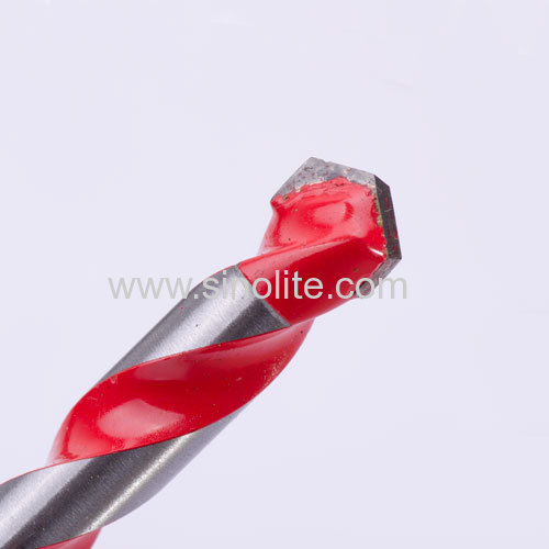 Red fluted TCT multi-purpose drill bits to cut ceramic tile and marble glass harden metal cast iron.