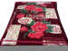 Red color embossing tech weft knitting blankets