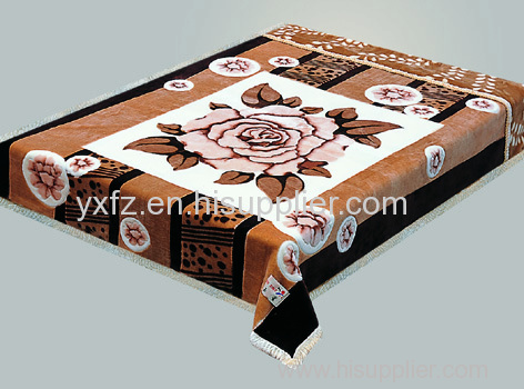 coffee color weft knitting 4KG blankets