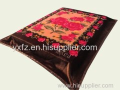 DK brown color weft knitting blankets 200*240cm