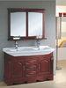 Red wood color Ceramic bathroom vanity traditional style 135 X 48 X 85 / cm