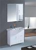 Round Basin Type PVC bathroom cabinet 4 Aluminium feet white flush color