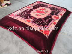 red color weft knitting 200*240cm blankets